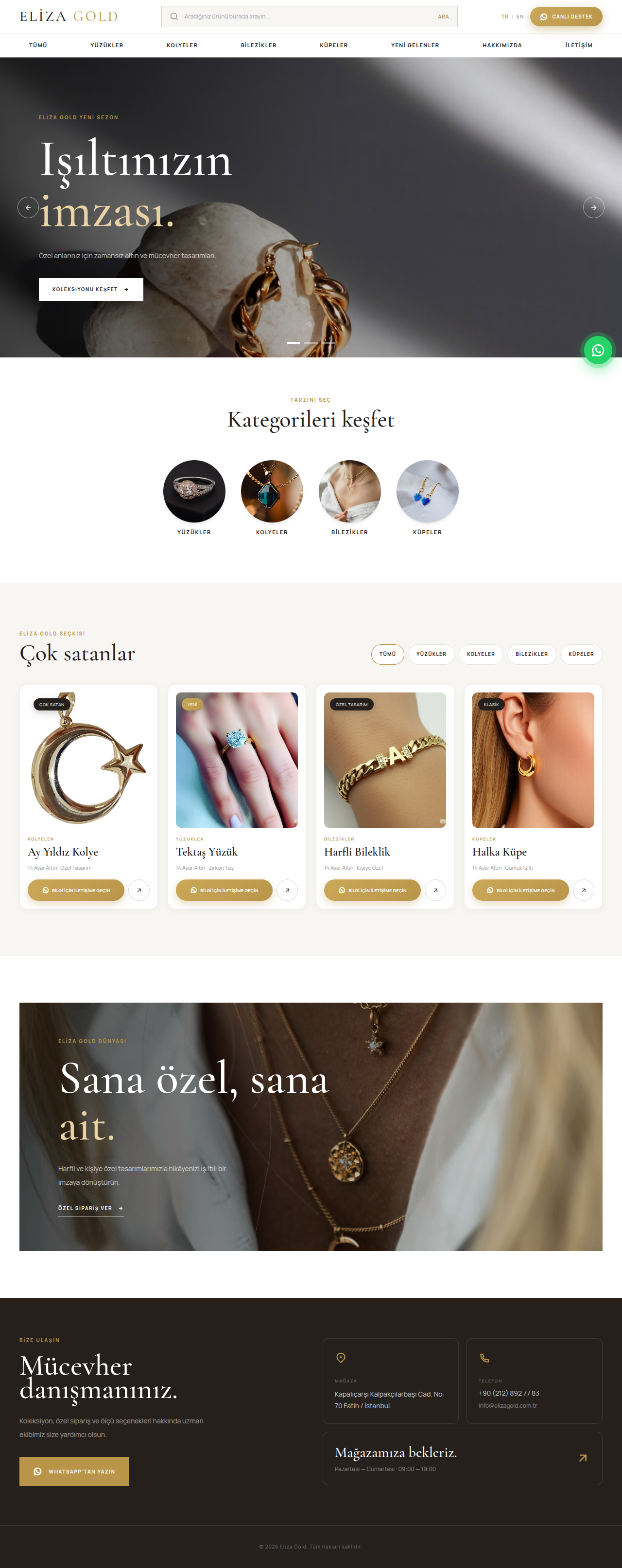 Eliza Gold tam sayfa ekran görüntüsü